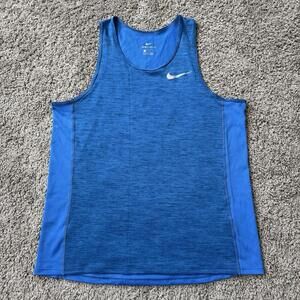 Nike Running Dri-Fit Men’s Blue Tank Top Size Large Sleeveless Dry Quick Sports